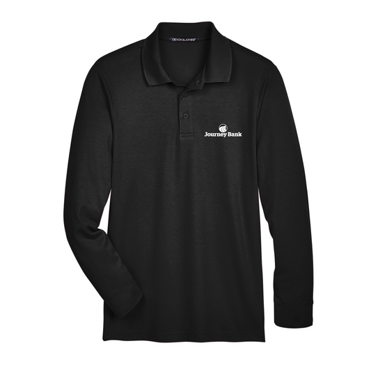 Devon & Jones CrownLux Men's Plaited Long Sleeve Polo